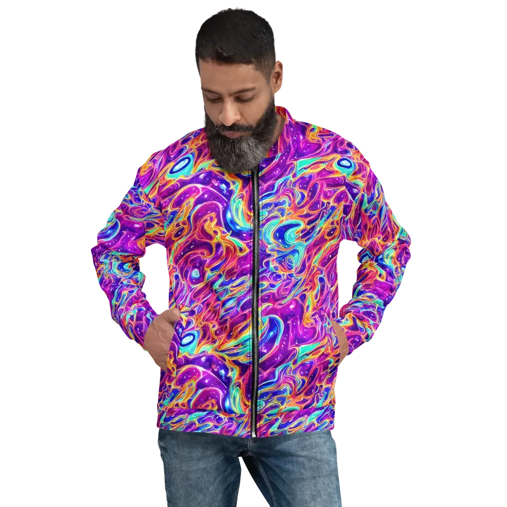 Fuchsia Fury on Bomber Jacket — Front