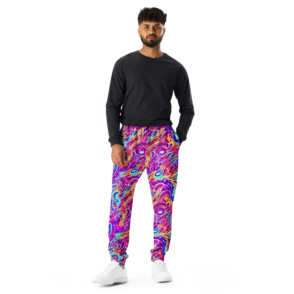 Fuchsia Fury on Men's Joggers — Front