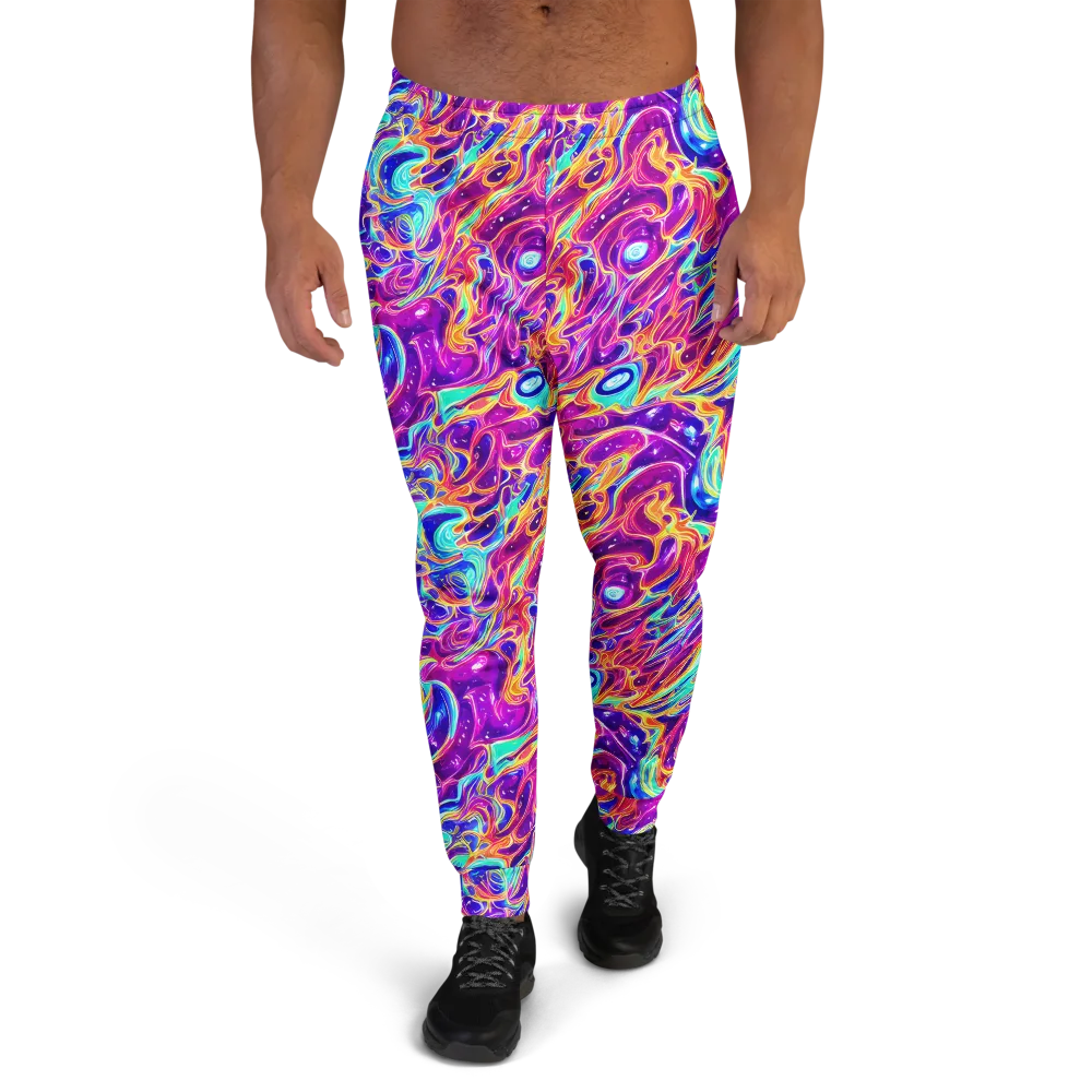 Fuchsia Fury on Men's Joggers — Front