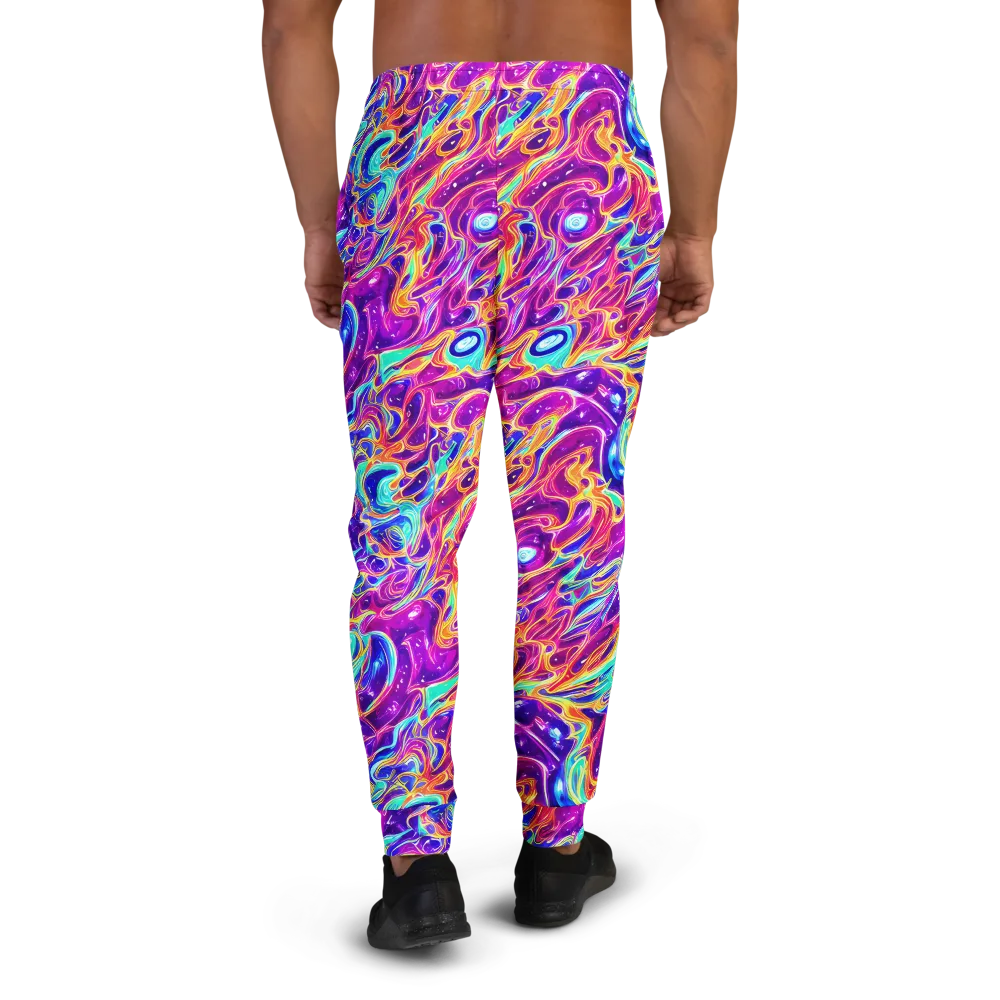 Fuchsia Fury on Men's Joggers — Back