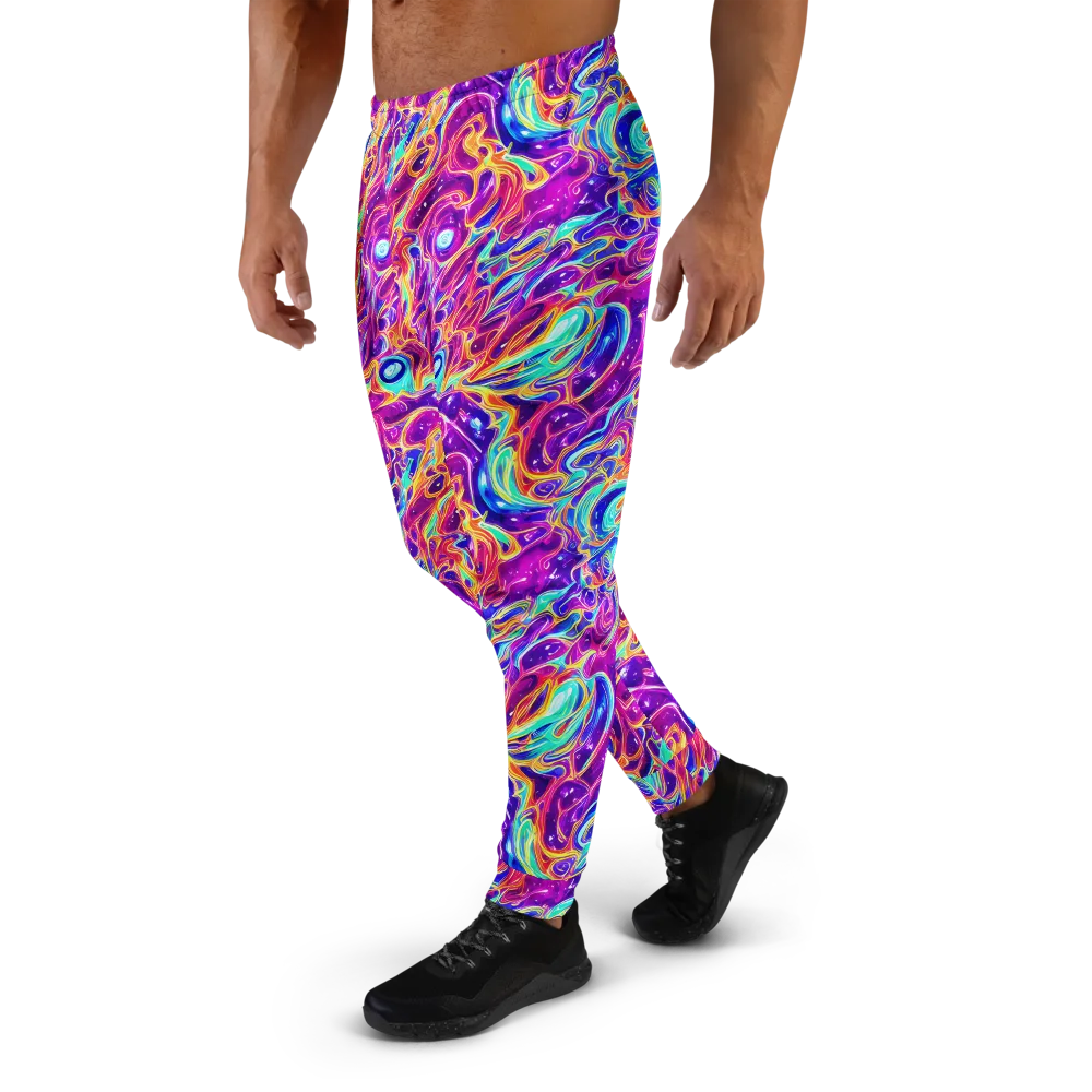 Fuchsia Fury on Men's Joggers — Left