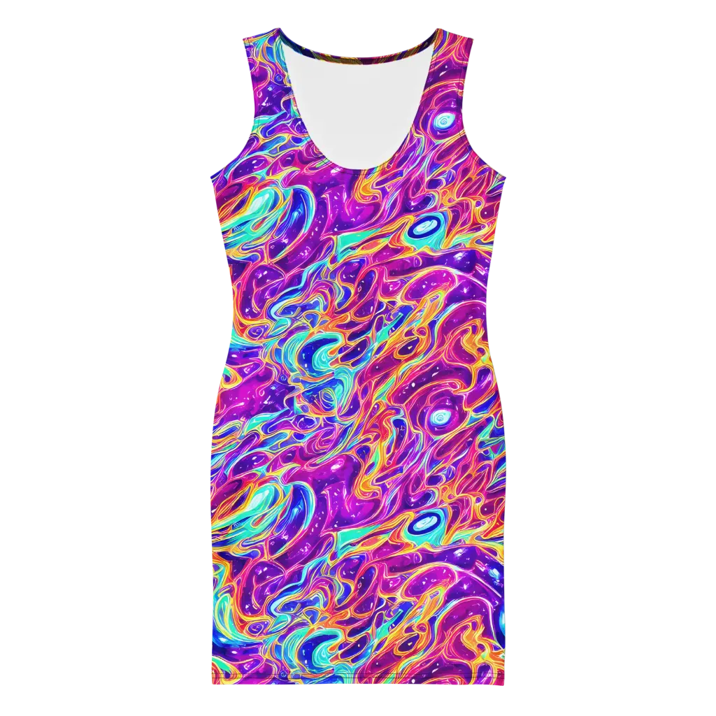 Fuchsia Fury on Bodycon Dress — Front