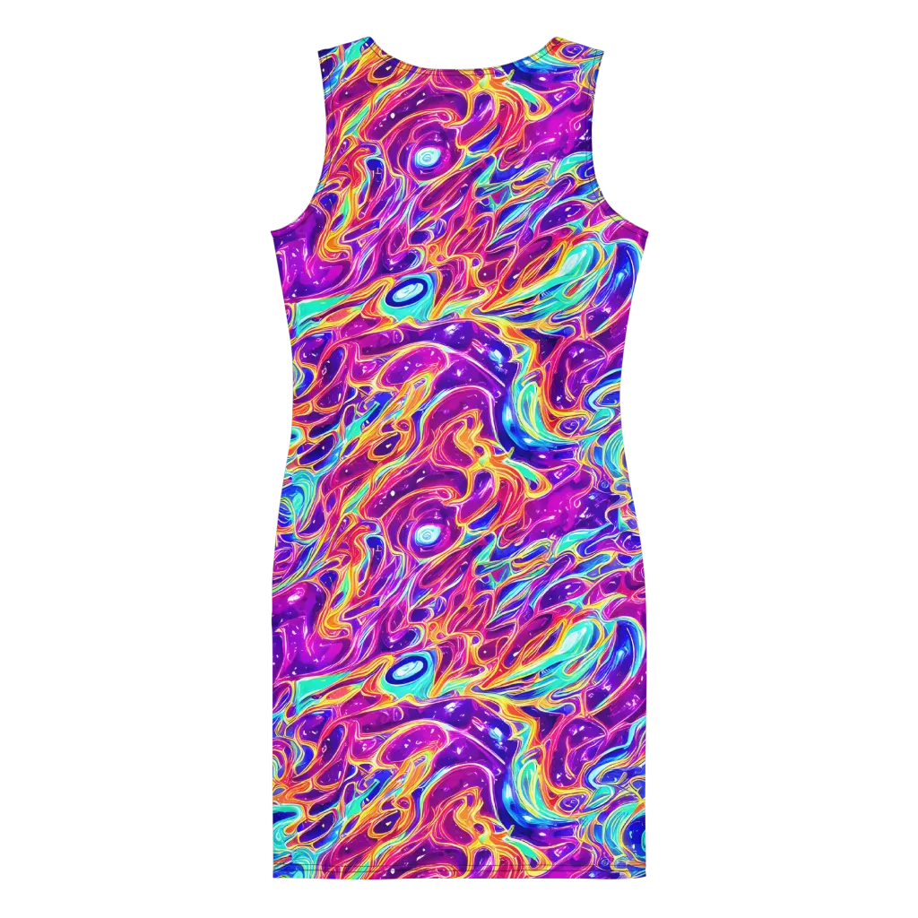 Fuchsia Fury on Bodycon Dress — Back