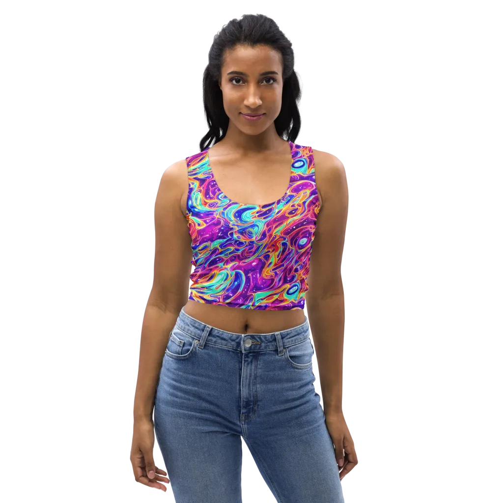 Fuchsia Fury on Crop Top — Front