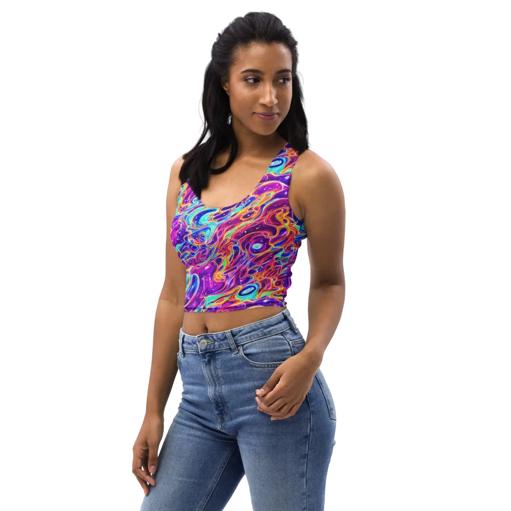 Fuchsia Fury on Crop Top — Left Front