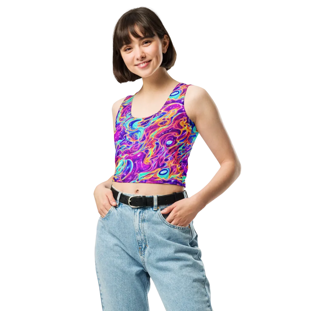 Fuchsia Fury on Crop Top — Front