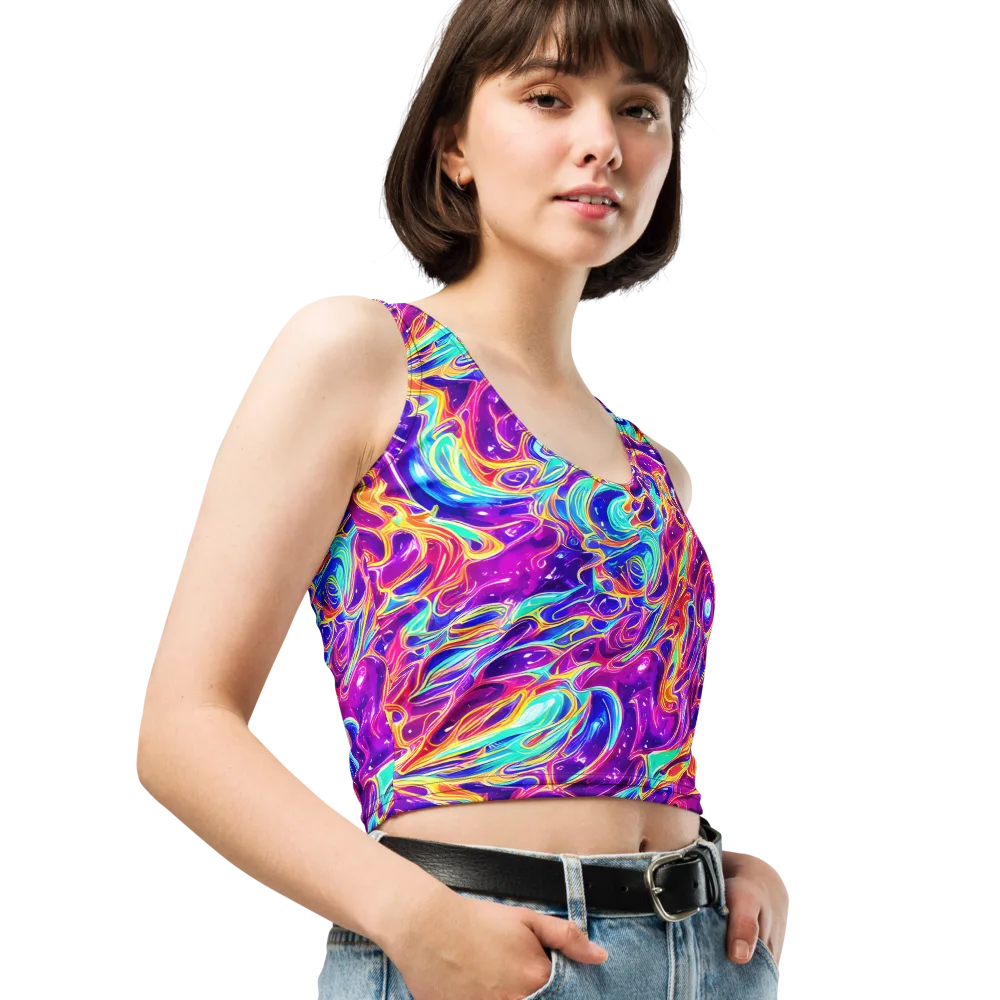 Fuchsia Fury on Crop Top — Right Front