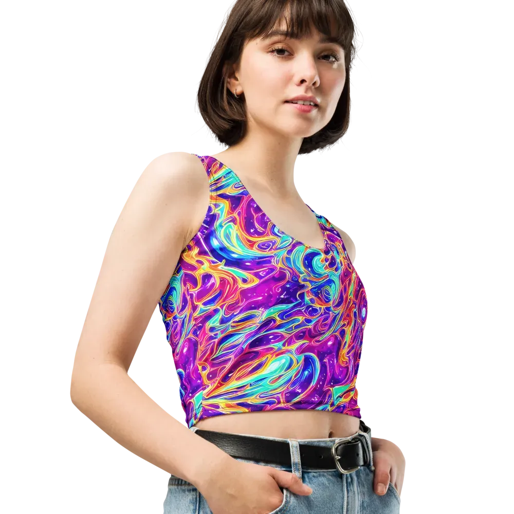 Fuchsia Fury on Crop Top — Right Front