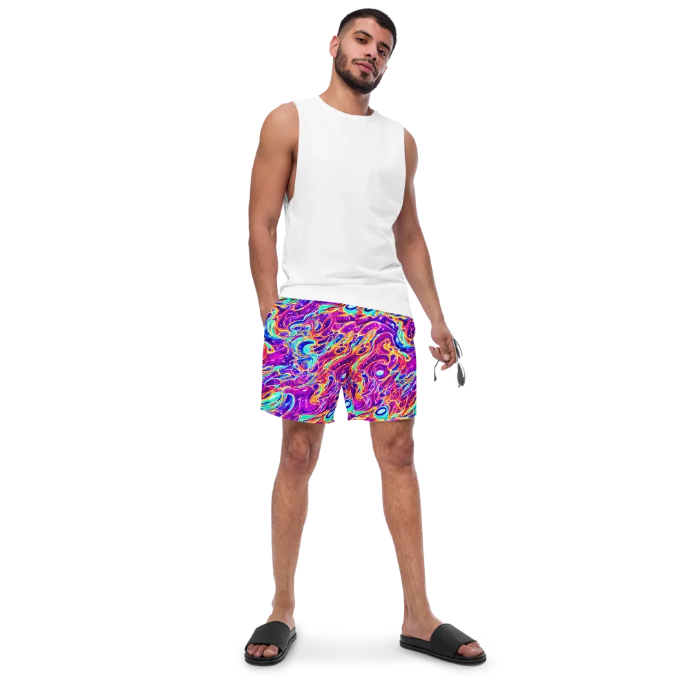 Fuchsia Fury on Swim Trunks — Front