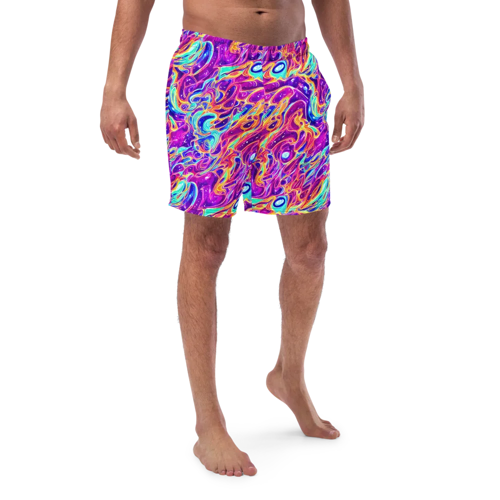 Fuchsia Fury on Swim Trunks — Front