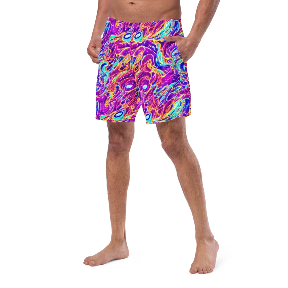 Fuchsia Fury on Swim Trunks — Left Front
