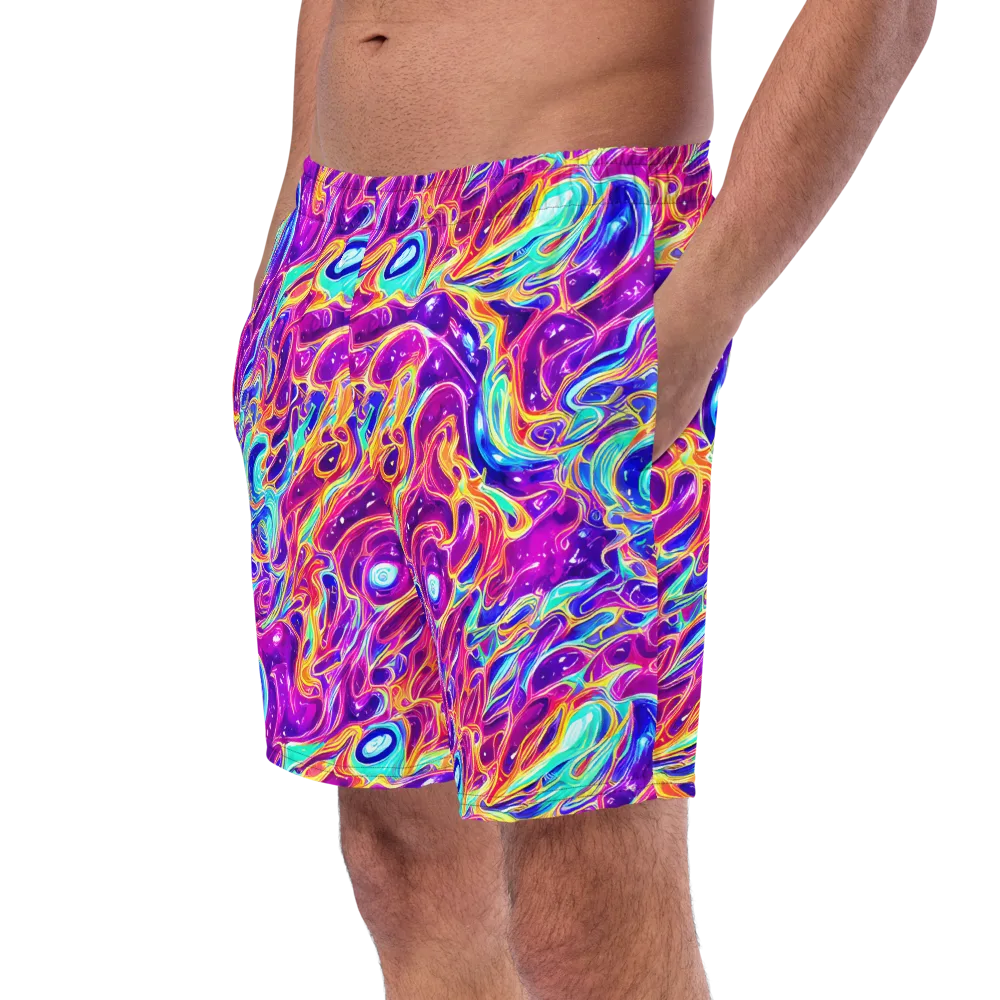 Fuchsia Fury on Swim Trunks — Left Front