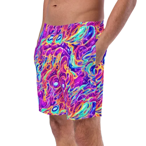 Fuchsia Fury on a Swim Trunks