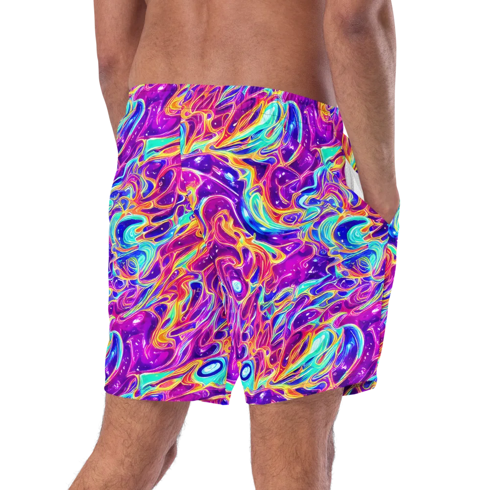 Fuchsia Fury on Swim Trunks — Right Back