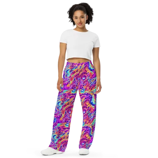Fuchsia Fury on a Wide-Leg Pants