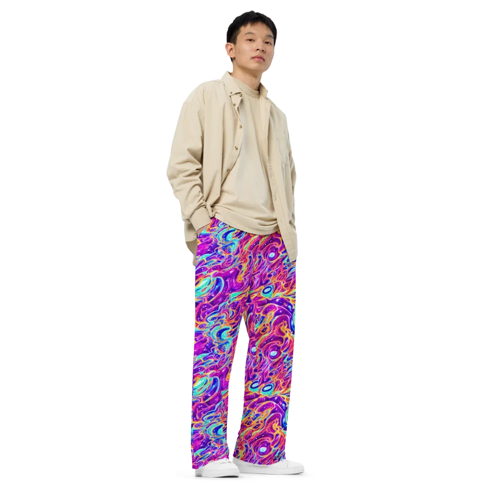 Fuchsia Fury on Wide-Leg Pants — Right Front