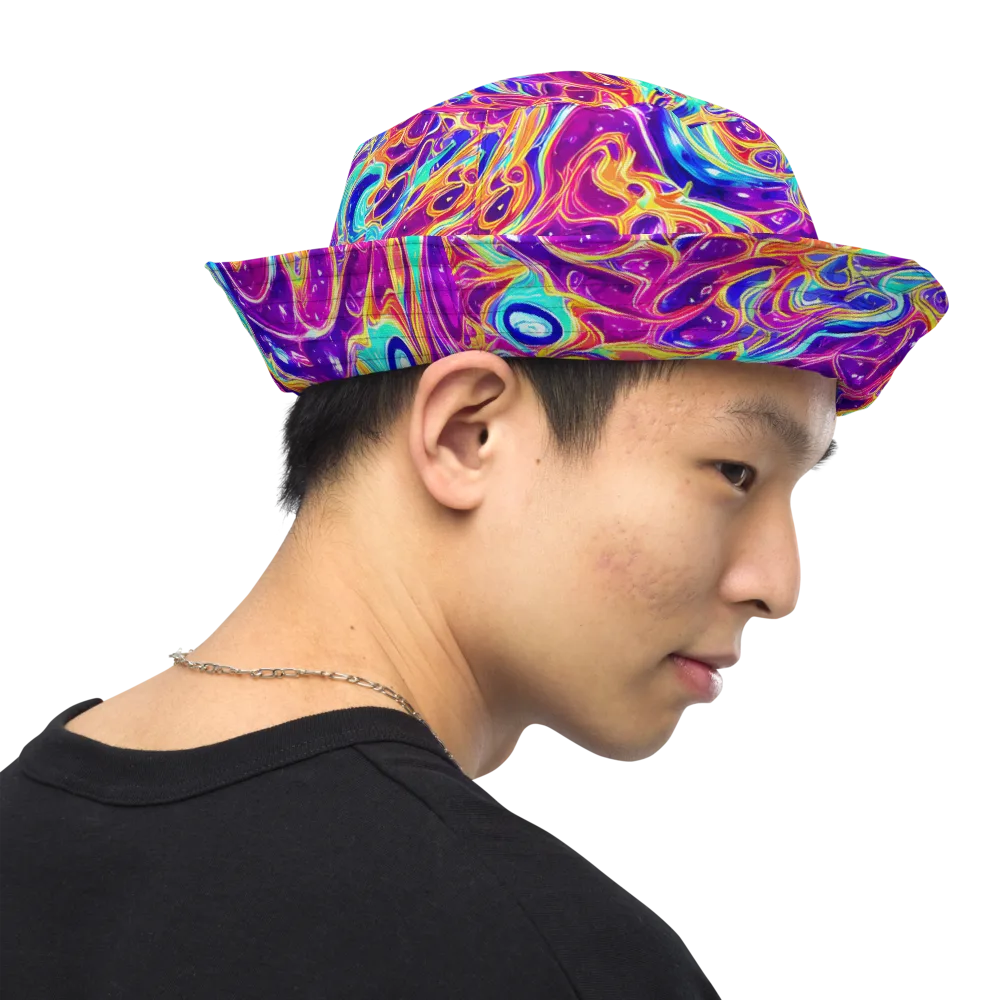 Fuchsia Fury on Reversible Bucket Hat — Right Outside