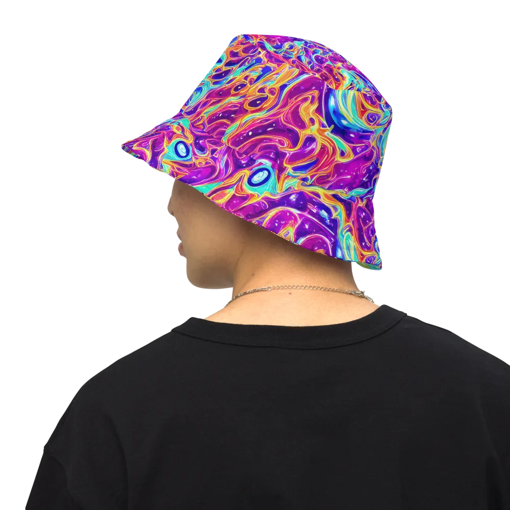 Fuchsia Fury on Reversible Bucket Hat — Back Inside
