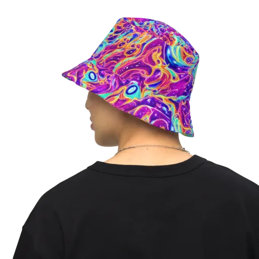 Fuchsia Fury on a Reversible Bucket Hat
