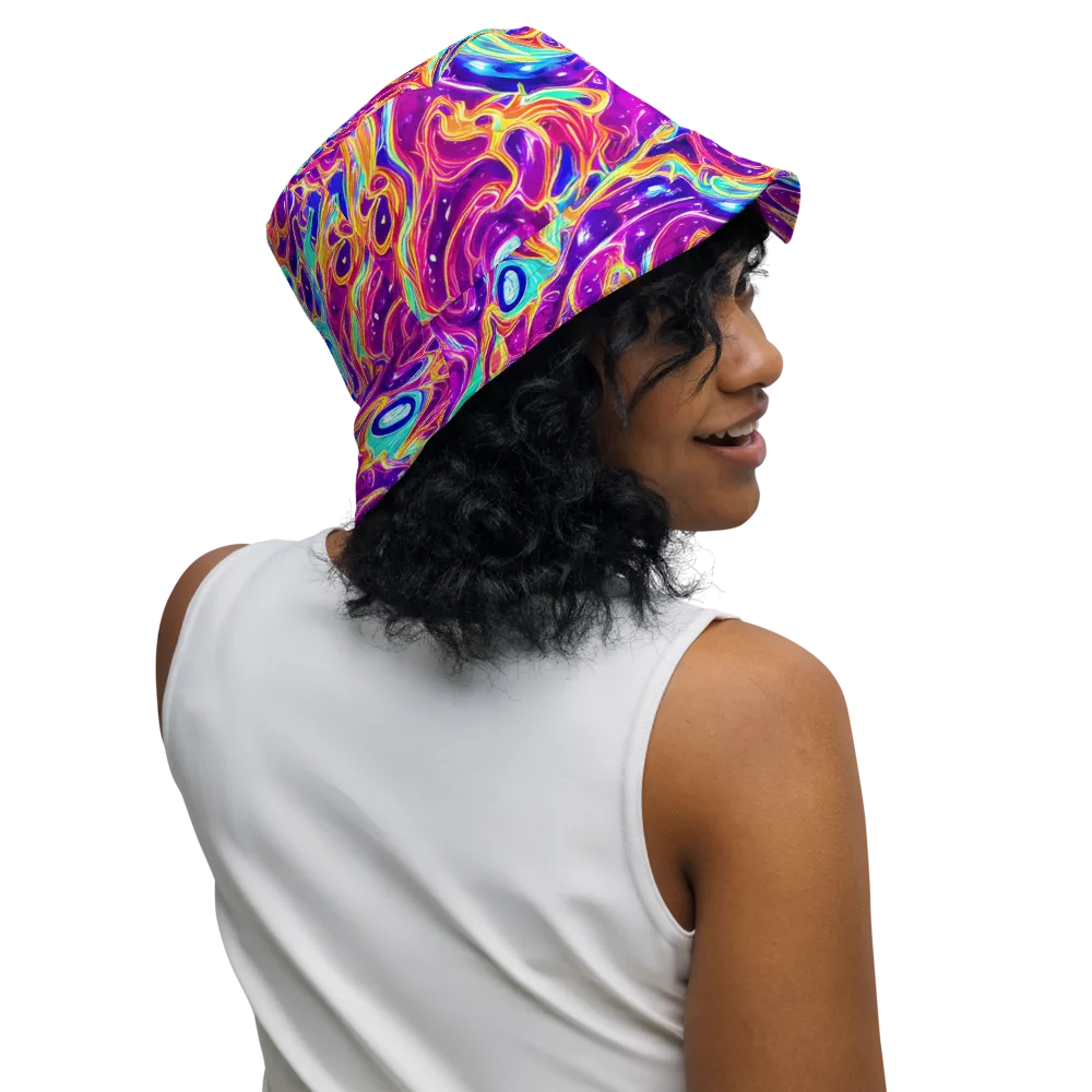 Fuchsia Fury on Reversible Bucket Hat — Right Outside