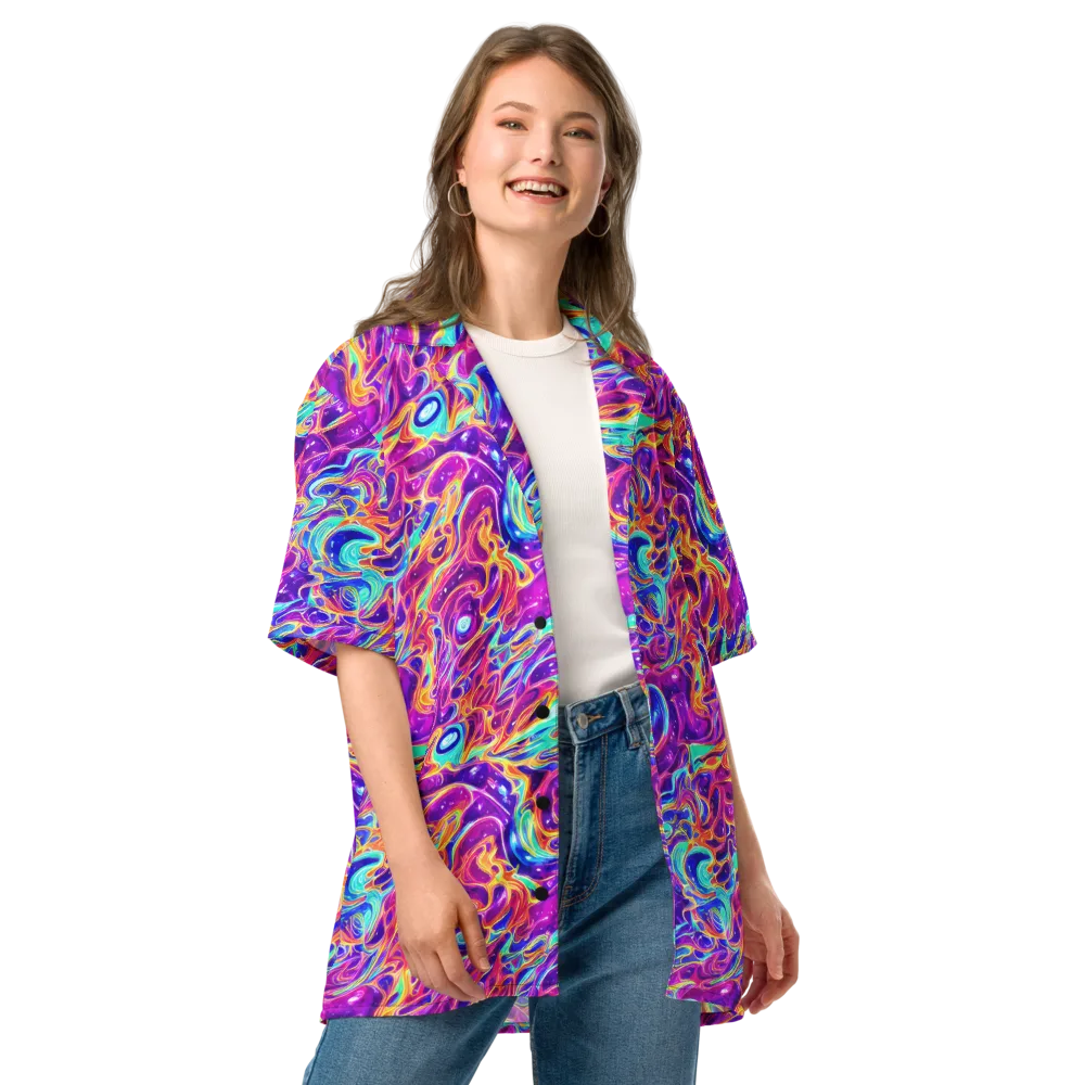 Fuchsia Fury on Button Shirt — Front