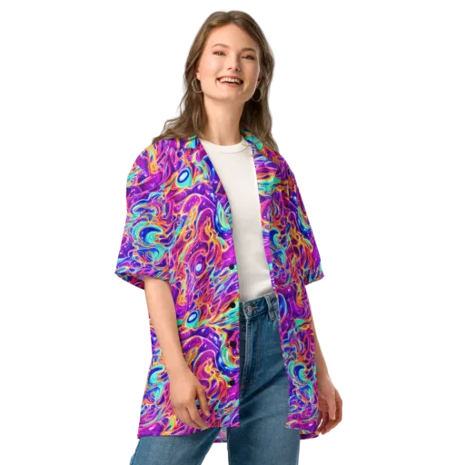 Fuchsia Fury on a Button Shirt