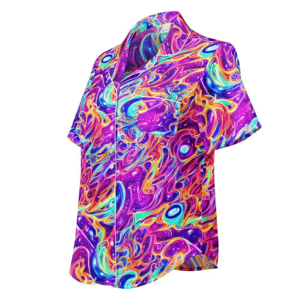 Fuchsia Fury on Women's Short Sleeve Pajama Top — Left Front