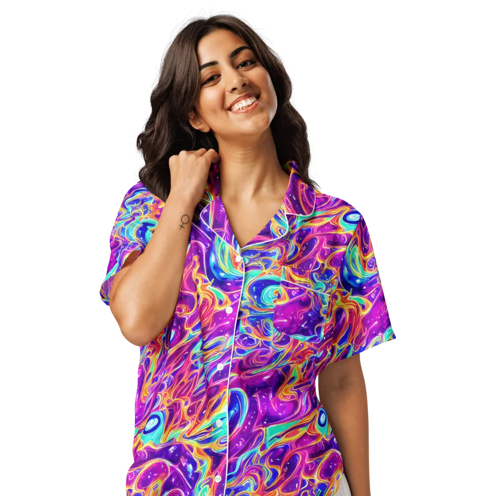 Fuchsia Fury on Women's Short Sleeve Pajama Top — Front