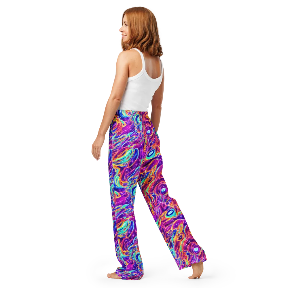 Fuchsia Fury on Women's Pajama Pants — Back