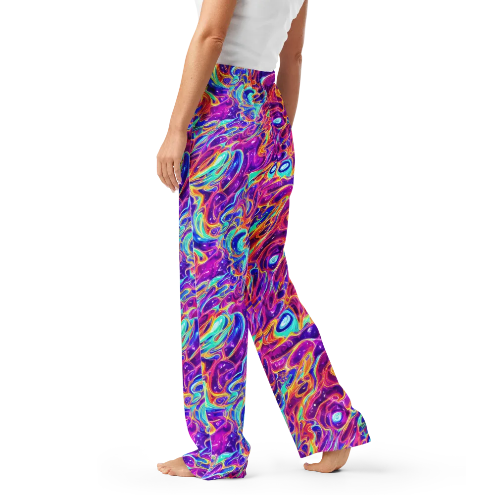 Fuchsia Fury on Women's Pajama Pants — Left
