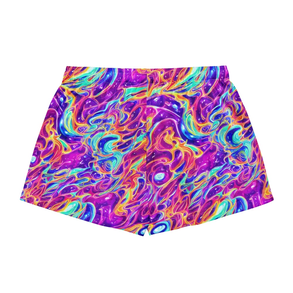 Fuchsia Fury on Women's Pajama Shorts — Back
