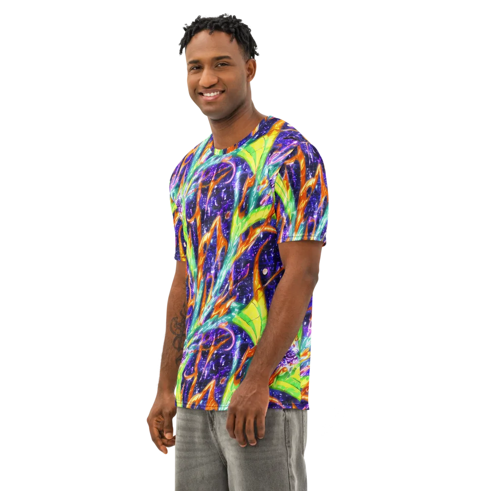 Prism Canopy on Men's Cotton Crew Neck T-Shirt — Left Front