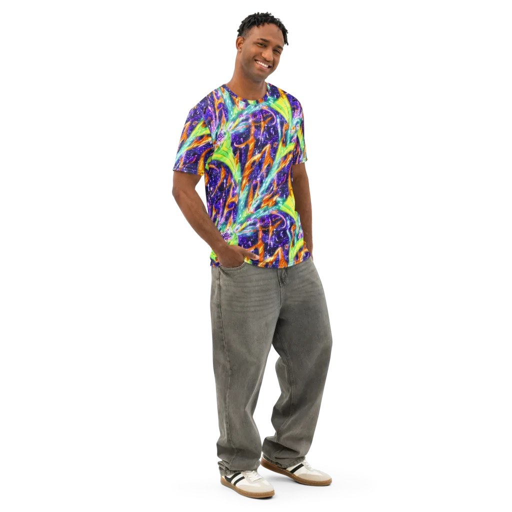 Prism Canopy on Men's Cotton Crew Neck T-Shirt — Right Front