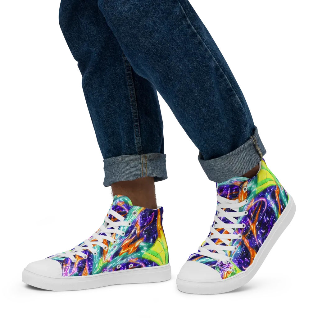 Prism Canopy on Men's High Top Canvas Shoes — Left