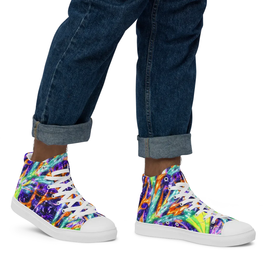 Prism Canopy on Men's High Top Canvas Shoes — Right