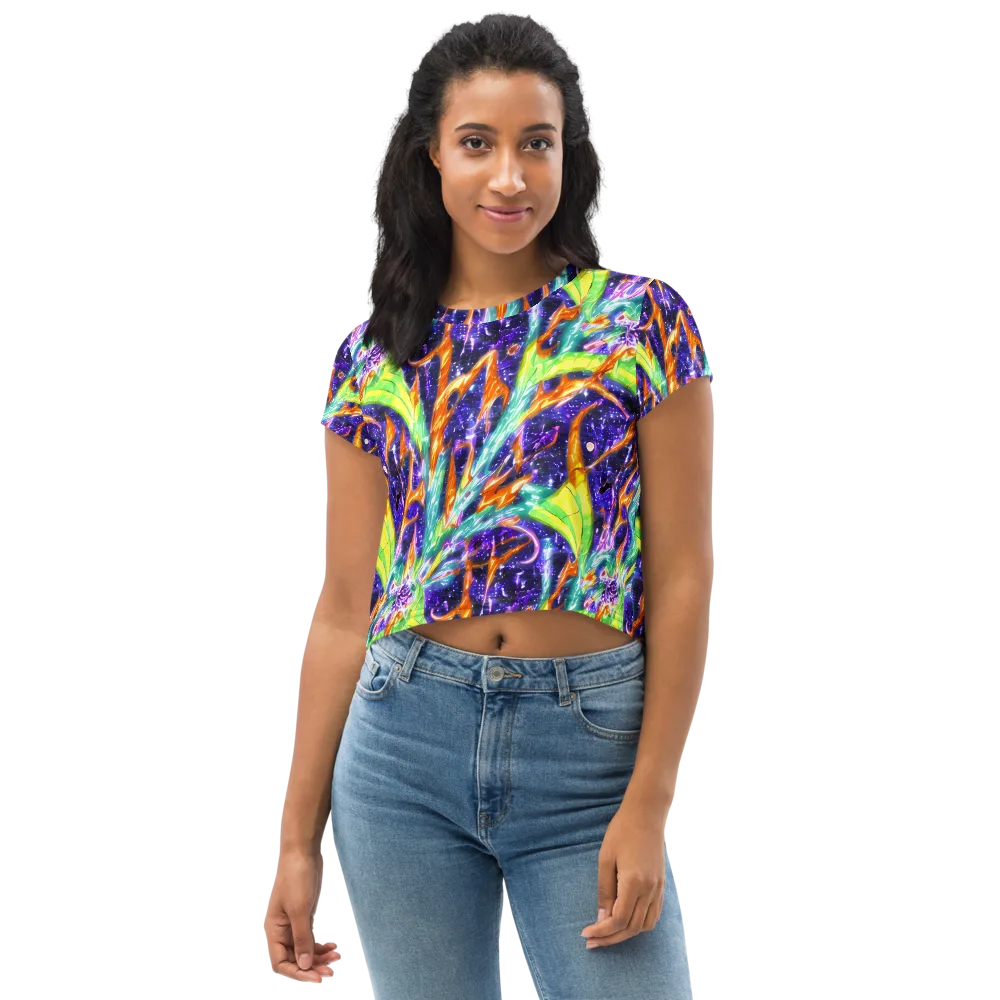 Prism Canopy on Crop Tee — Front
