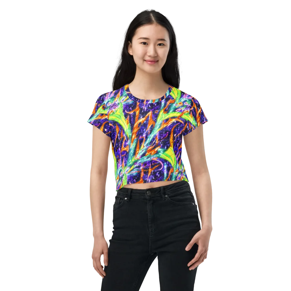 Prism Canopy on Crop Tee — Front
