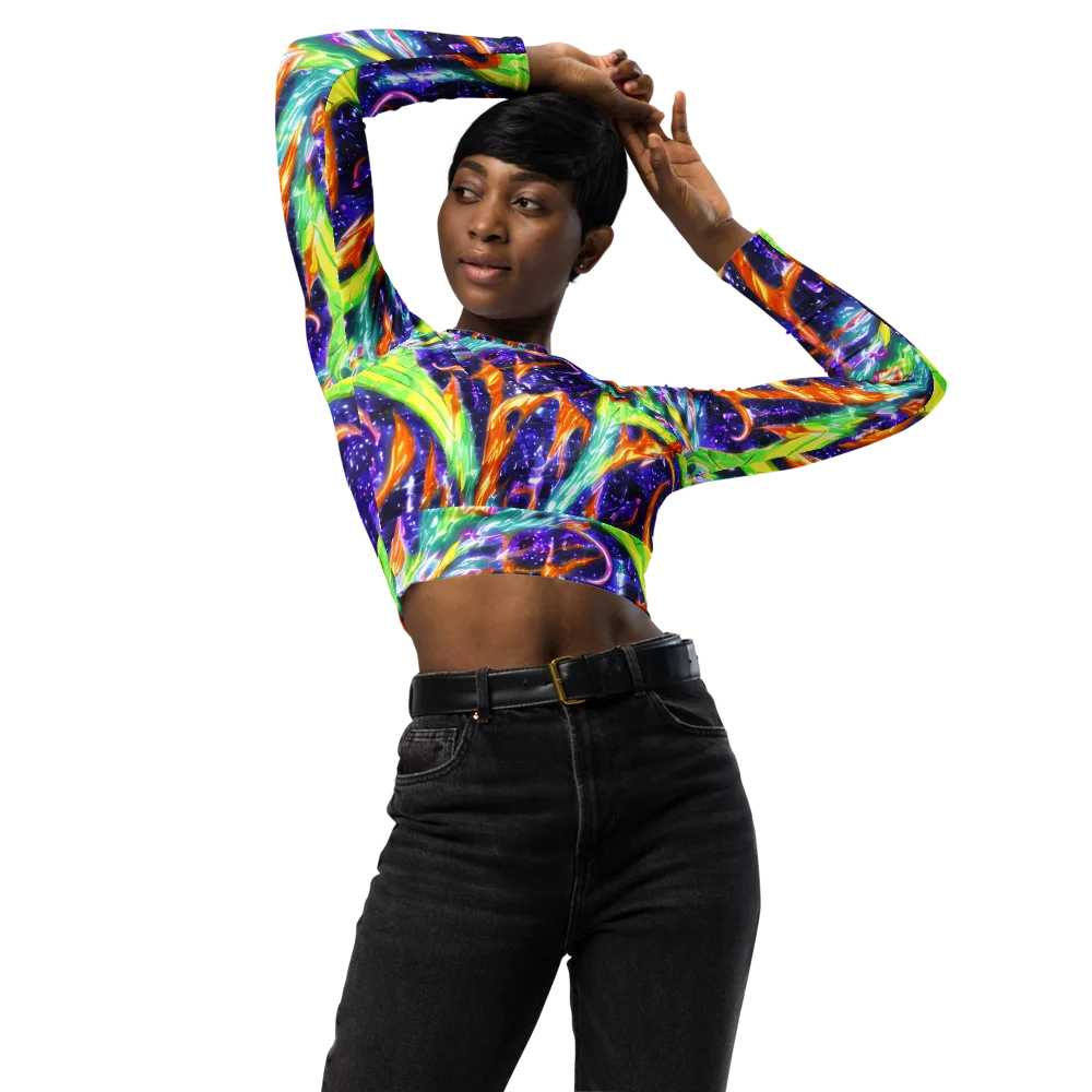 Prism Canopy on Long Sleeve Crop Top — Front