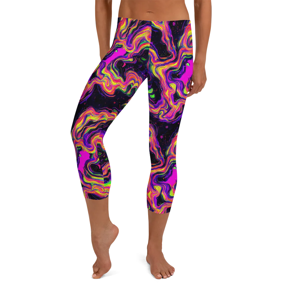 Acidwave on Capri Leggings — Front