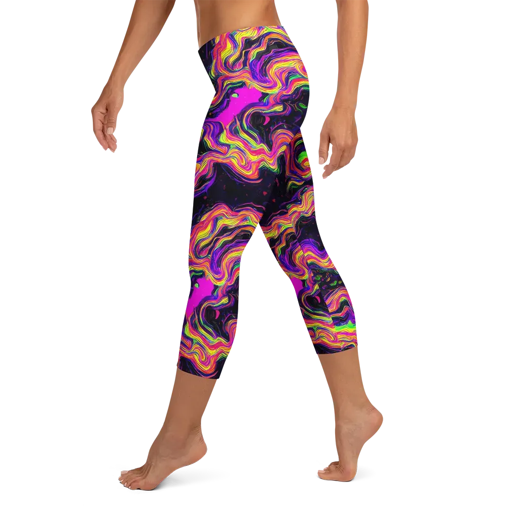 Acidwave on Capri Leggings — Left
