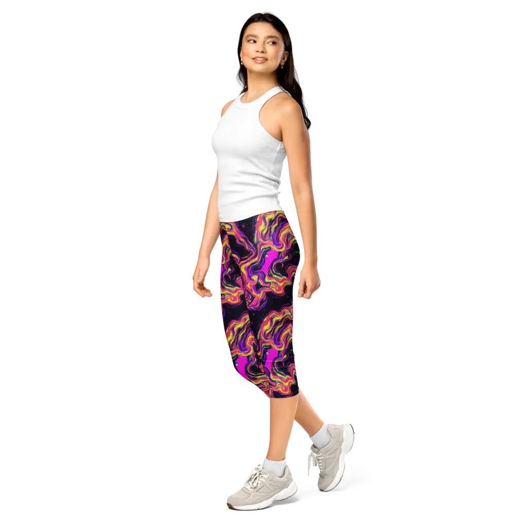 Acidwave on Capri Leggings — Left Front