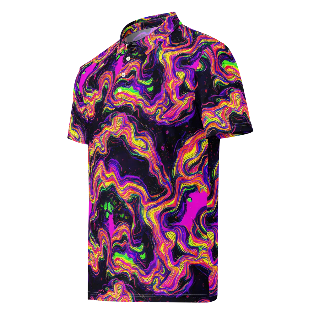 Acidwave on Men's Slim Fit Polo Shirt — Left Front