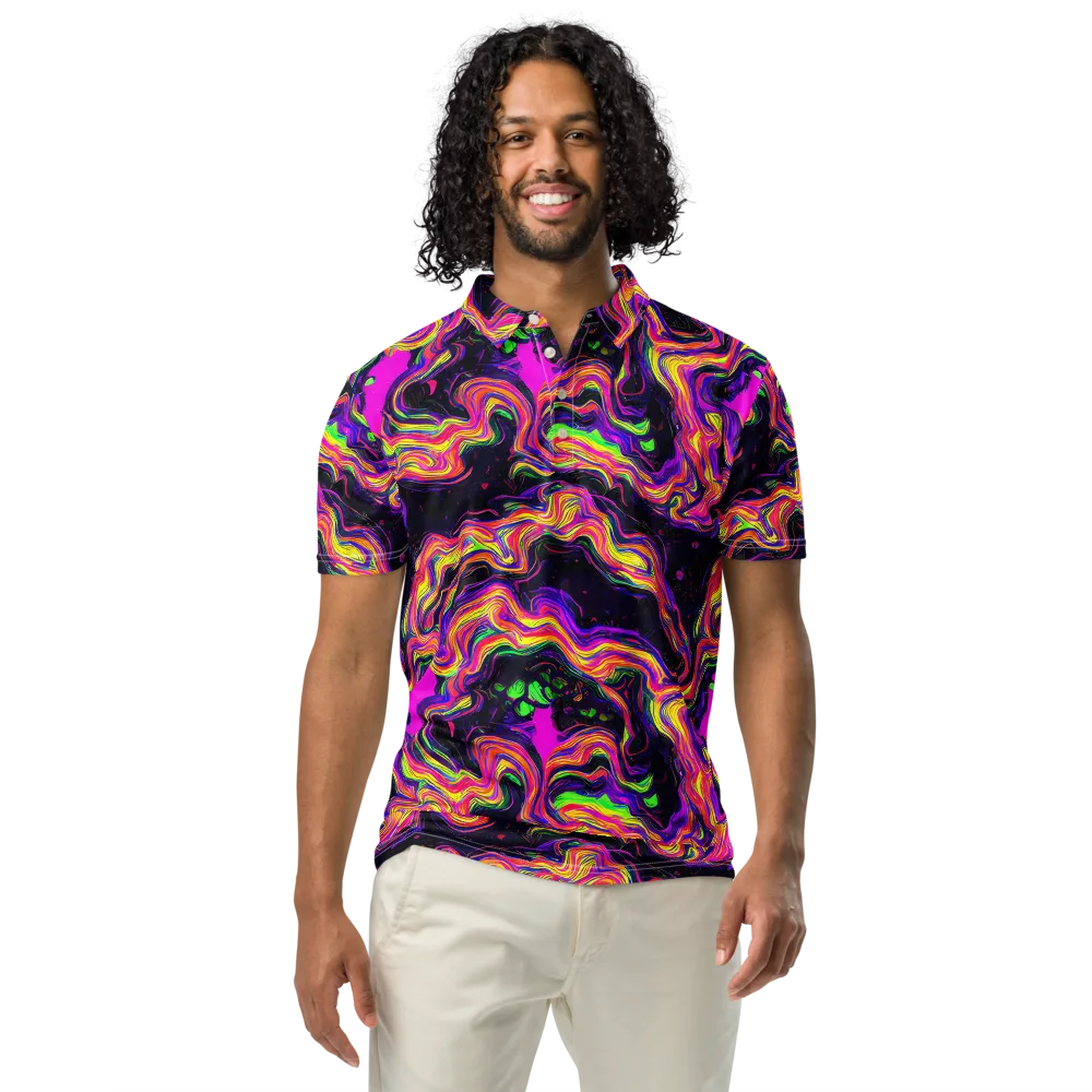 Acidwave on Men's Slim Fit Polo Shirt — Front
