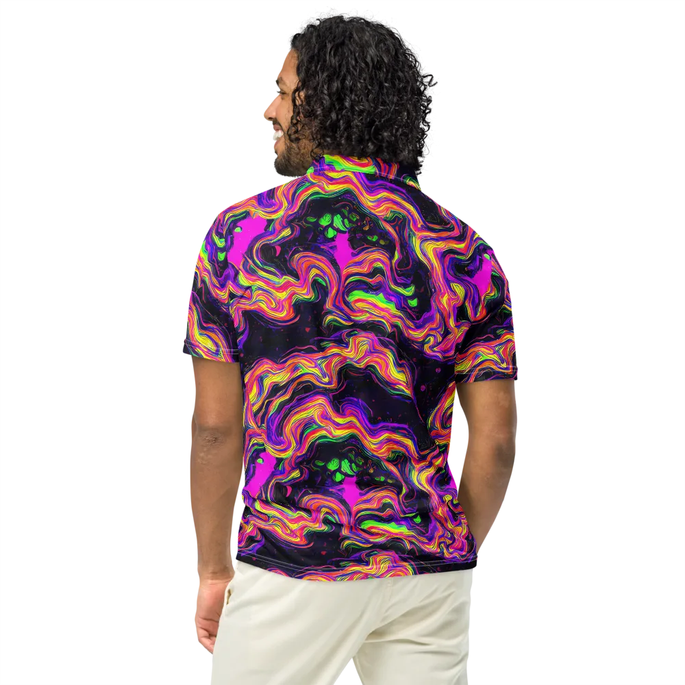 Acidwave on Men's Slim Fit Polo Shirt — Back