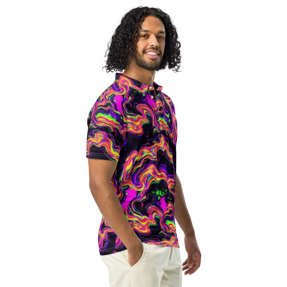 Acidwave on Men's Slim Fit Polo Shirt — Right Front