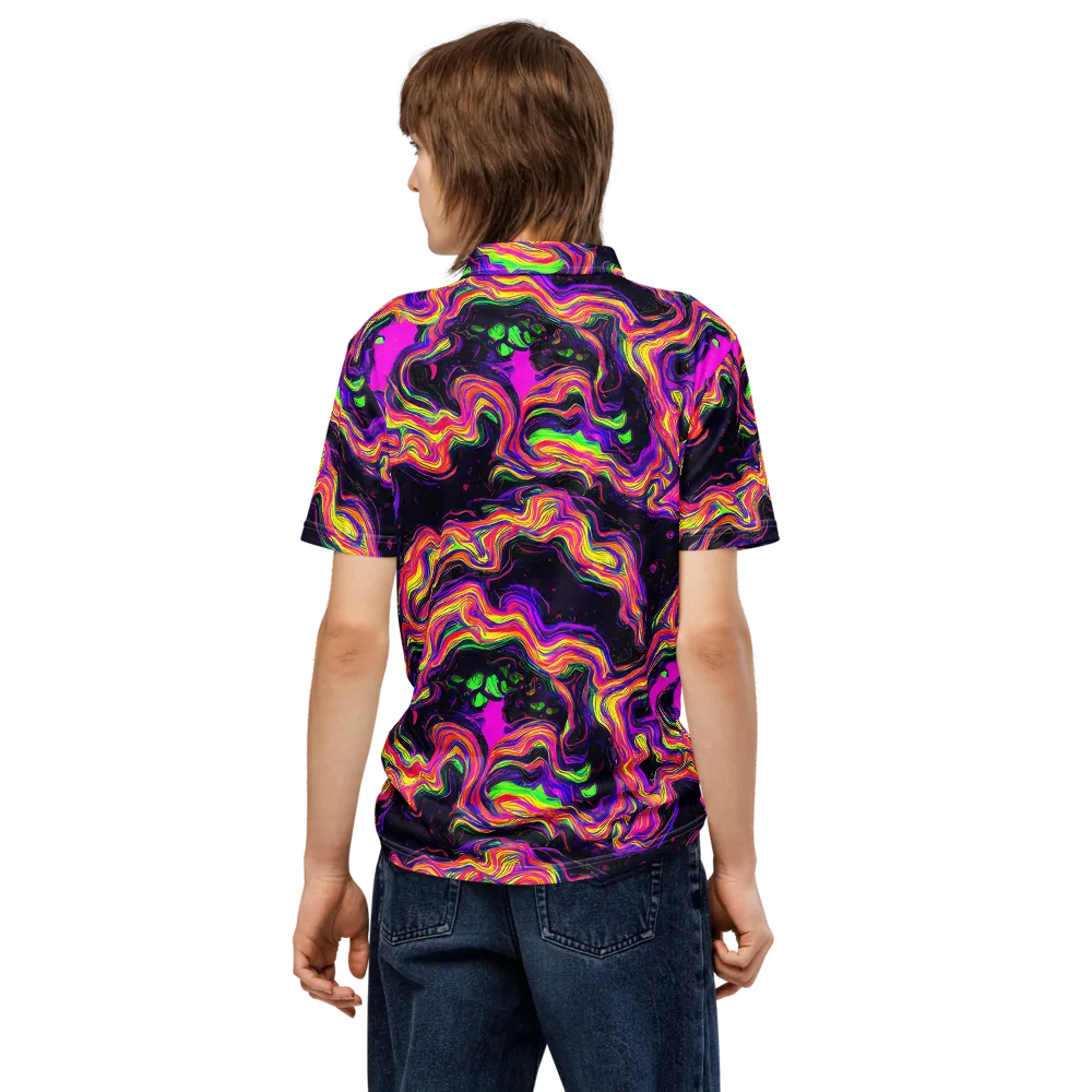 Acidwave on Men's Slim Fit Polo Shirt — Back