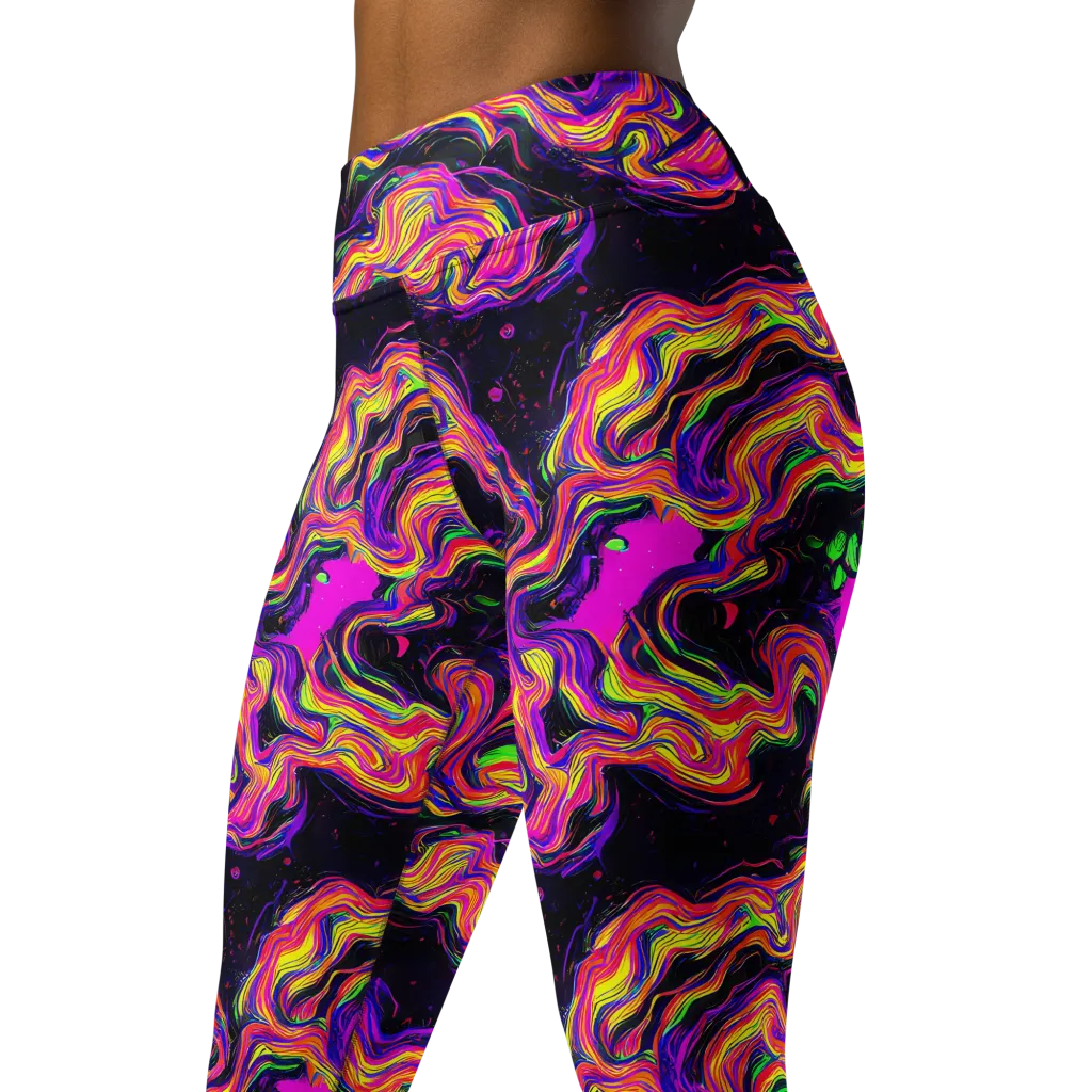 Acidwave on Yoga Leggings — Left Front
