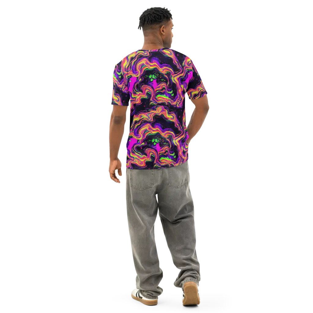 Acidwave on Men's Cotton Crew Neck T-Shirt — Back