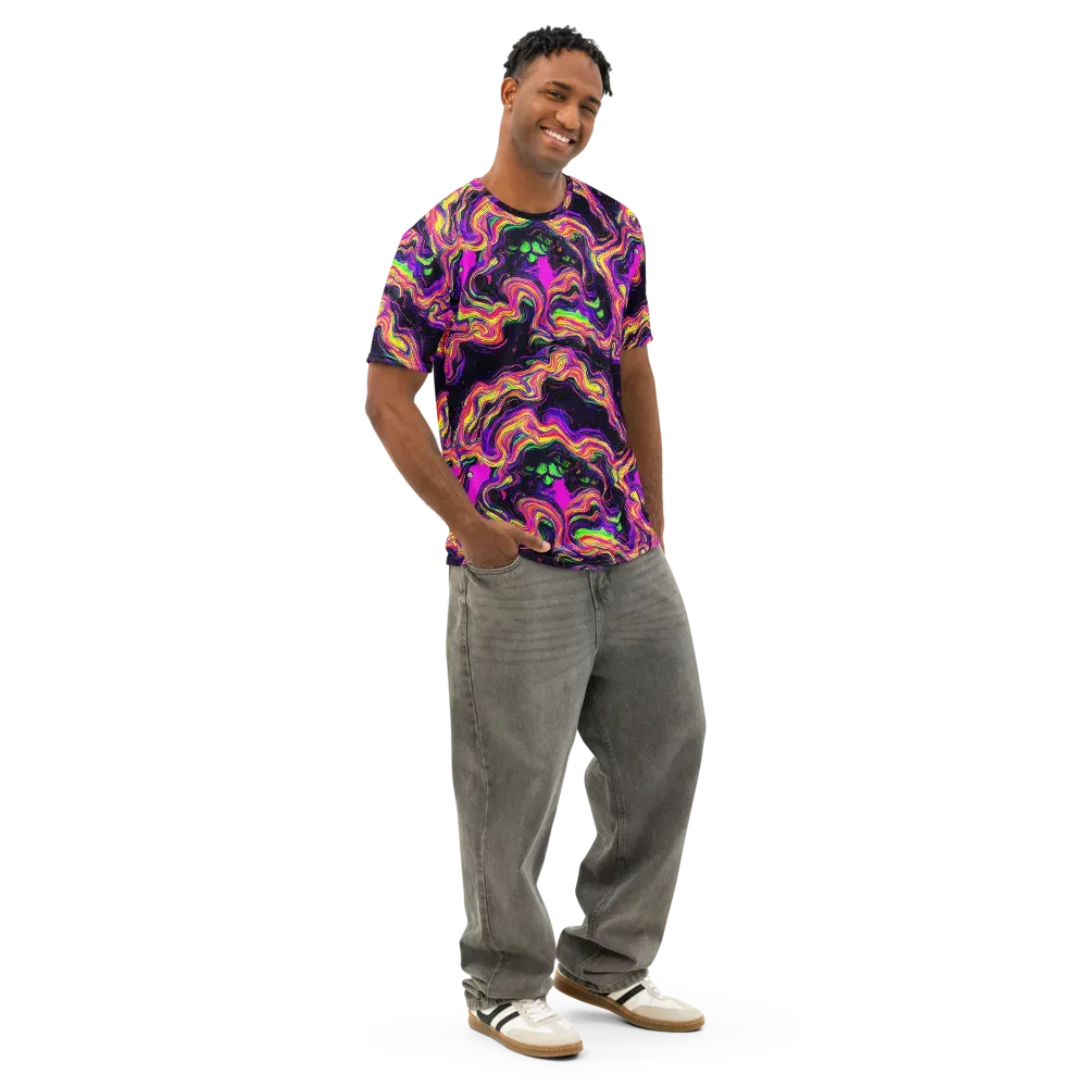 Acidwave on Men's Cotton Crew Neck T-Shirt — Right Front