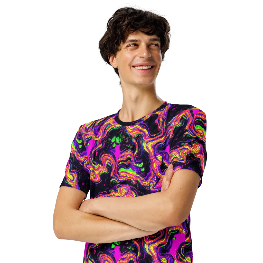 Acidwave on Men's Crew Neck T-Shirt — Left Front